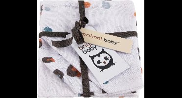 Washandje Hydrofiel 17 x 20 - Africa - Blue - Briljant Baby - 3 Stuks