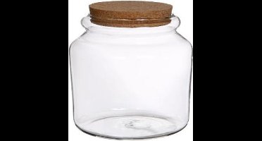 Glazen pot met kurk Ø 15 cm en 14 cm hoog (1 st)