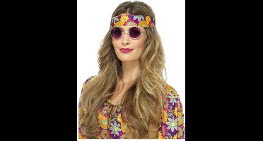 Smiffys - Hippie Kostuum Bril - Paars
