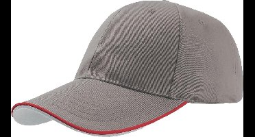 Atlantis Zoom Piping Sandwich Sport 6 Paneel Contrast Baseball Cap (Grijs)