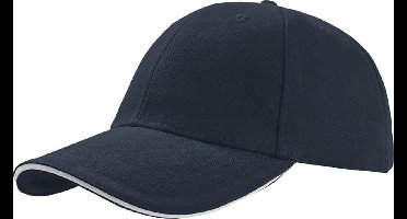 Atlantis Liberty Sandwich Heavy Brush Cotton 6 Panel Cap (Pack of 2) (Marine/Ecru)