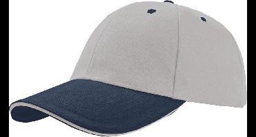 Atlantis Liberty Sandwich Heavy Brush Cotton 6 Panel Cap (Pack of 2) (Grijs/Navy)