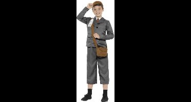Smiffys - WW2 Evacuee Boy Kinder Kostuum - Kids tm 9 jaar - Grijs