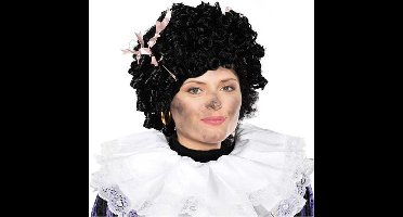 Luchas Promotions Luxe roetveeg Pieten pruik dames - Zwarte krullen - Verstelbaar