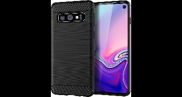 Ntech Soft Brushed Hoesje Geschikt Voor Samsung Galaxy S10 - Matt Zwart