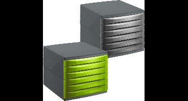 Rotho bureaudoos QUADRA 6 vaks antraciet