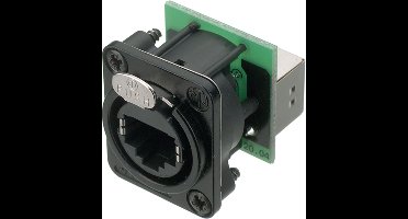 Panel mount jack RJ 45 8 black