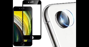 Screenprotector geschikt voor iPhone SE 2022 / 2020 / 8 / 7 + Camera Lens Protector - FullGuard Screen Protector