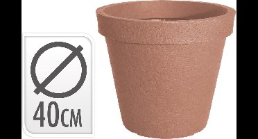 Bloempot rond stonelook 35xØ40cm terra kunststof