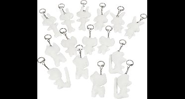 Sleutelhangerfiguren 6-10 Cm Katoen Wit 15 Stuks