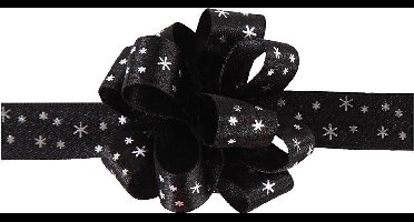 Creotime Lint 5 M 18 Mm Zwart Met Zilveren Sterren