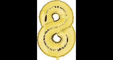 Folieballon Cijfer 8 Goud - 92 cm