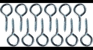 Deltafix Schroefogen - 32x - verzinkt metaal - 20 x 10 mm - ijzerwaren bevestigsmaterialen