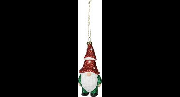 Home and Styling kersthanger gnome/dwerg/kabouter - kunststof - 12,5 cm