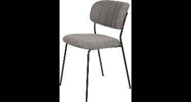 Puur - Viken eetkamerstoel stof grijs - zwart onderstel