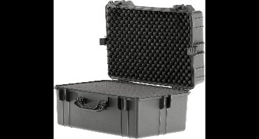 Hermetische gereedschapskoffer XXL met Plukschuim - IP55 Stof- en Schokbestendig - Inclusief Drukventiel - L 61 x B 43 x H 31 cm