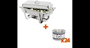SPECIALE AANBIEDING Olympia Milan Chafing Dish met 24-pak Olympia gel brandpasta