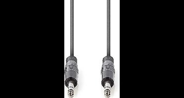 Nedis Stereo-Audiokabel - 6,35 mm Male - 6,35 mm Male - Vernikkeld - 1.50 m - Rond - Donkergrijs - Kartonnen Sleeve