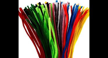 Chenille, L: 45 cm, dikte 6 mm, diverse kleuren, 200 div/ 1 doos