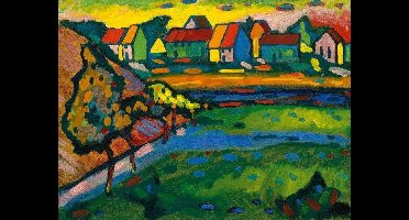 Kunstdruk Wassily Kandinsky - Bayrisches Dorf mit Feld 80x60cm