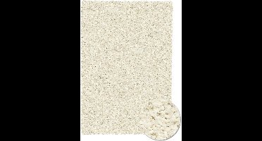 Rugsman Mellow Vloerkleed - Ø 160 cm - Wit - Rechthoekig, Loper, Rond - Syntethisch - Woonkamer - Effen - Shaggy - Hoogpolig, Boho, Modern