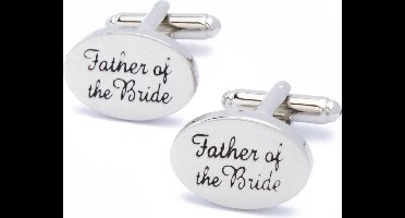 Manchetknopen - Father of the Bride Tekst Zilver Ovaal