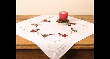 Rico Design borduurpakket tafelkleed sneeuwpoppen 25903.00.66 voorbedrukt kruissteek