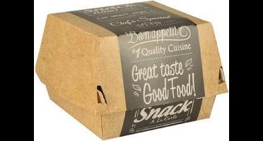 50 Hamburgerbox, karton van verse houtvezels pure 8,5 cm x 15,5 cm x 15,5 cm Good Food XXL