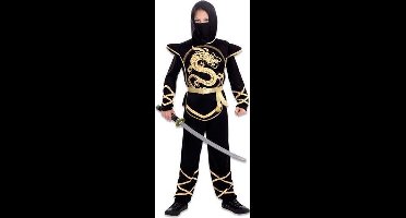 Witbaard Verkleedpak Ninja Polyester Goud/zwart Mt 139-155 Cm