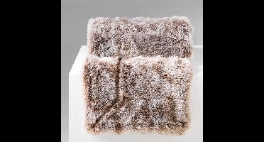 Plaid - Dekens - Grand Foulard Bank - Afmeting 180x220cm Choco Fleece deken Hoog polig - Plaidfleece