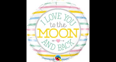 Qualatex - Folieballon - I love you to the moon and back - Zonder vulling - 43cm