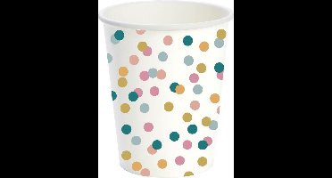 Duni Feestbekers Dream Dots 240 Ml Papier Wit 10 Stuks