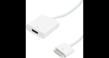 Scanpart Apple dock connector naar HDMI adapter kabel 1 meter - Geschikt voor iPhone 4s 3Gs en 3G - High speed - 4k ultra HD - Wit