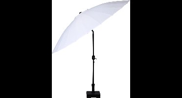 Camp Active Parasol - Zonnescherm voor Balkon en Terras - ⌀250 x 240 cm - Stokparasol - Parasol zonder Voet - Wit
