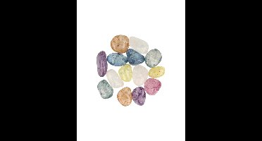 Bergkristal crackle mix 250 gr. trommelstenen (gekleurd) (mt3)