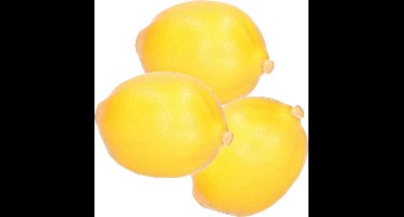 Esschert Design kunstfruit decofruit - 3x - citroen/citroenen - ongeveer 6 cm - geel