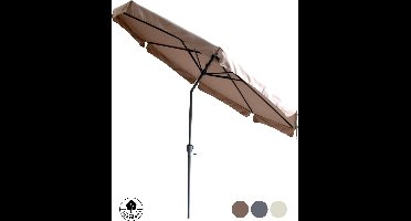4gardenz® Parasol Rond 300 cm met Volant - Kantelbaar - UPF50+ - Taupe