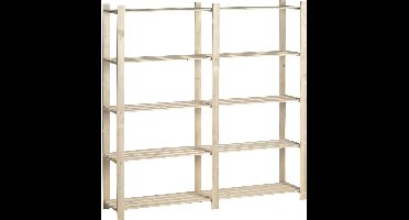 Houten Opbergrek Dubbel 30 Kg - Galico - Stellingkast Berging - Bruin - Hout
