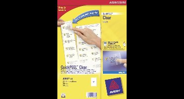 Avery - Klar - A4 (210 x 297 mm) 25 Etikett(en) (25 Bogen x 1) transparente Adressenetiketten