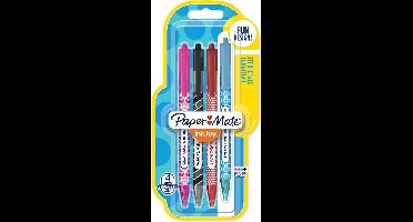 Paper Mate InkJoy Wrap-balpennen | intrekbare medium punt | diverse kleuren | 4 stuks