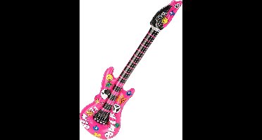 Vegaoo - Roze opblaasbare gitaar