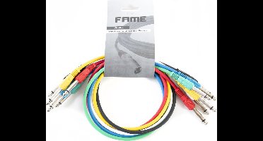 MUSIC STORE Patchkabel mono - 0.6 m - 6er-pakket in verschillende kleuren