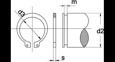 Borgring Din471 55X2Mm Voor As - 25 stuks