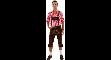 Oktoberfest Lederhosen Ulrich Mannen - Donkerbruin - Knielengte - Wildleder - Maat 60/4XL