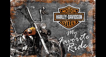 Metalen wandbord - Harley Davidson - My Favorite Ride - 20x30cm