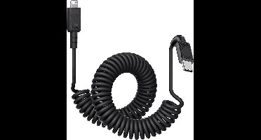 USB C kabel 1.5M Zwart Spiraalkabel – Krulsnoer - Zwart