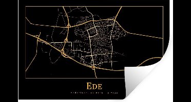 Muurstickers - Sticker Folie - Kaart - Ede - Zwart - Goud - 30x20 cm - Plakfolie - Muurstickers Kinderkamer - Zelfklevend Behang - Zelfklevend behangpapier - Stickerfolie