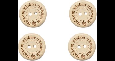 Durable Houten Knopen Welkom Kleine Ukkepuk 20mm 4 stuks