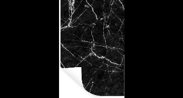 Muurstickers - Sticker Folie - Marmer - Patronen - Zwart - Wit - 20x30 cm - Plakfolie - Muurstickers Kinderkamer - Zelfklevend Behang - Zelfklevend behangpapier - Stickerfolie