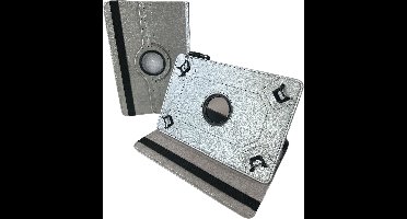 Universele Tablet Hoes voor 7 inch Tablet - 360° draaibaar - Zilver Geschikt voor: Teclast/Huawei/Blackview/Asus/Lenovo/Fusion/Vankyo/Fire/DOOGEE/Hipad/Xiaomi/BOOX/PRITOM/TCL/OPPO Android Pad Tablets